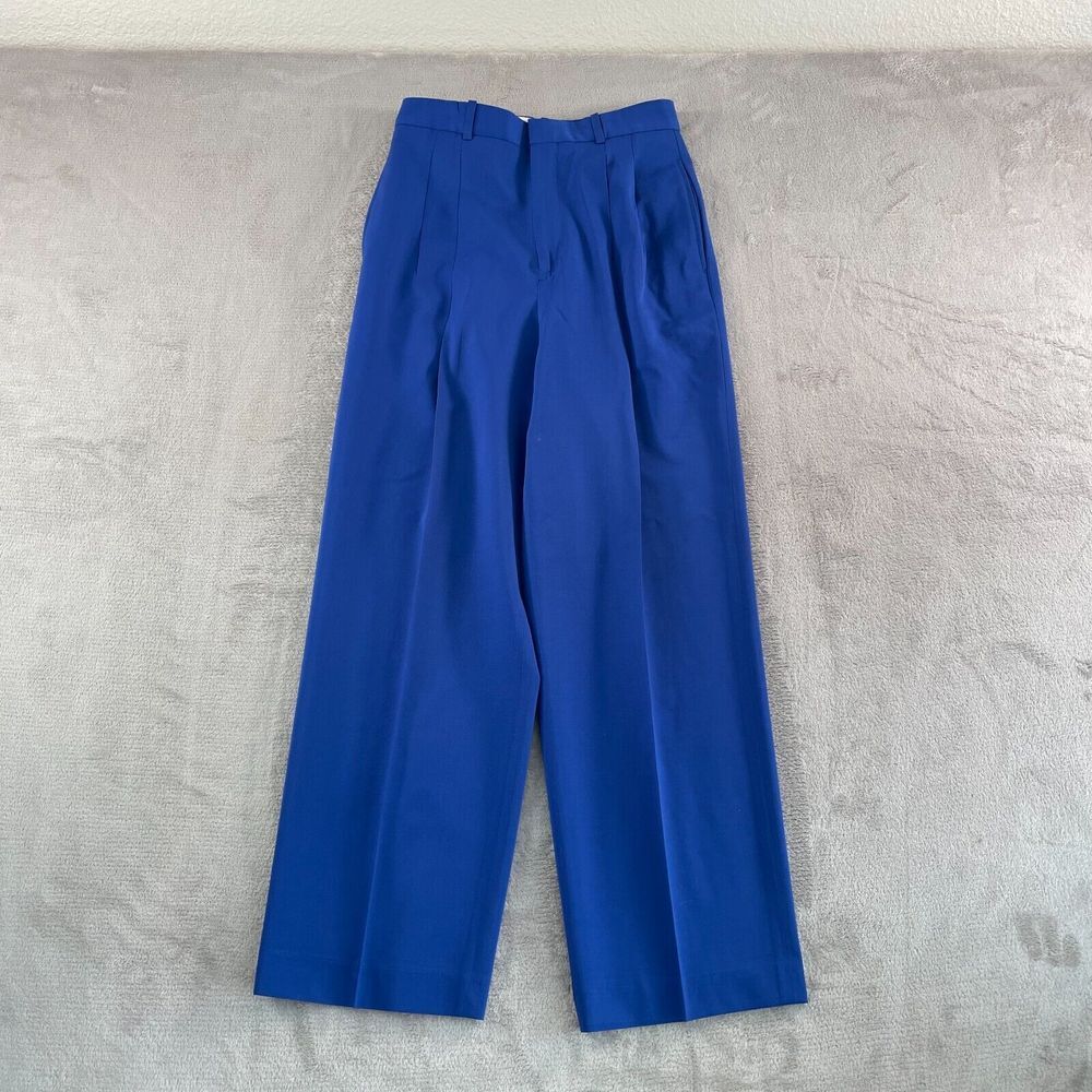 Polo Ralph Lauren Wool Pants Women 2 (27x29) Royal Blue‎ Double Pleated Straight